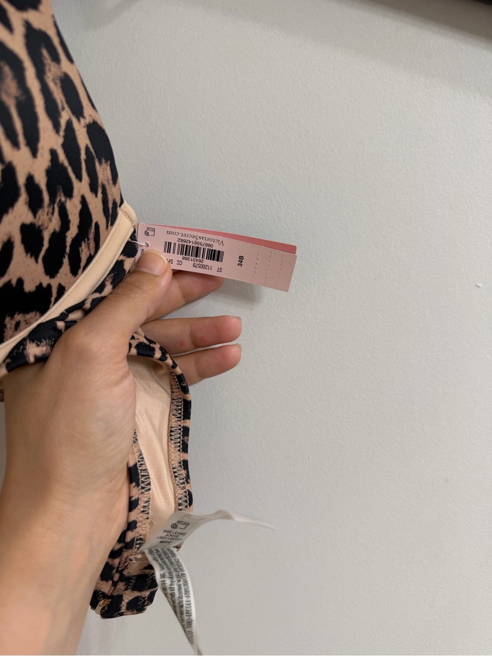 Victoria's Secret Leopard Halter Push-Up bathing top in Tan and Black - Picture 2 of 5